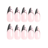 VIBEFICANT Glaze Blooming Elegance: Floral Rhinestone French Tip Medium Almond Press-On Nails